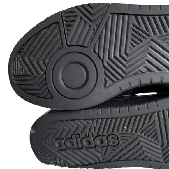 Adidas Hoops 3.0 Triple Black Mid Top Basketball Shoes Size 5 Like New MSRP $75 - Picture 6 of 6